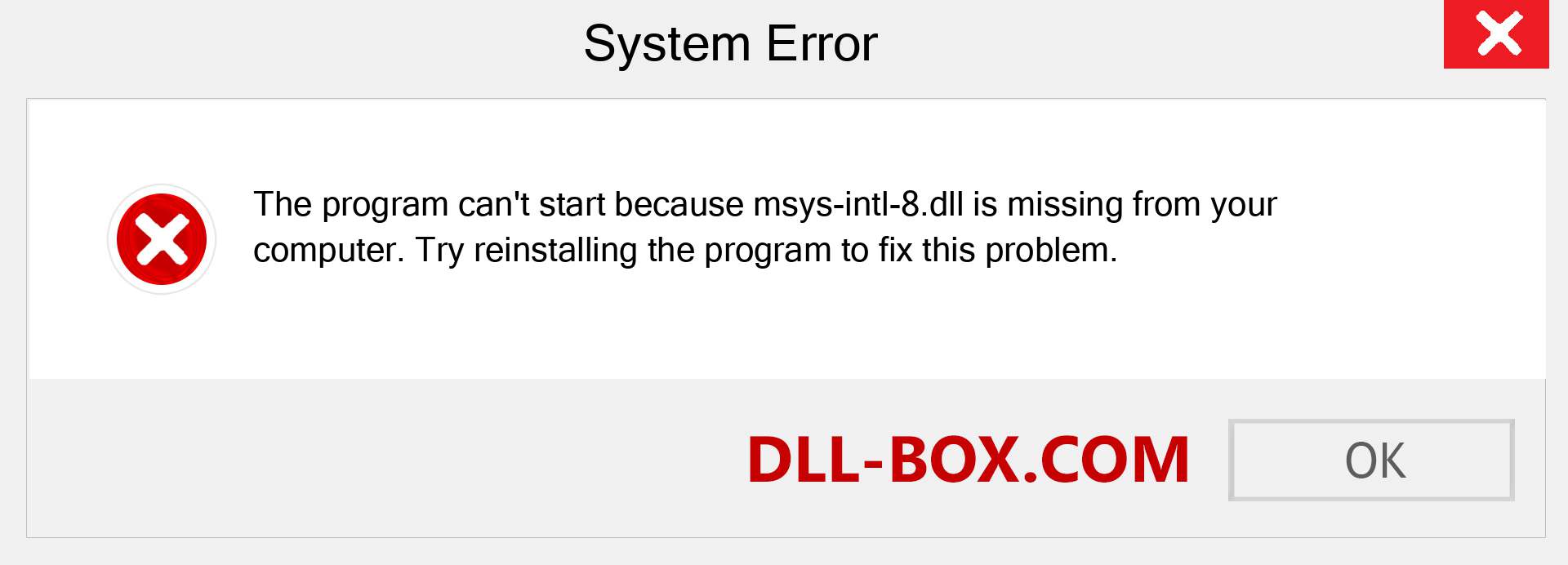  msys-intl-8.dll file is missing?. Download for Windows 7, 8, 10 - Fix  msys-intl-8 dll Missing Error on Windows, photos, images