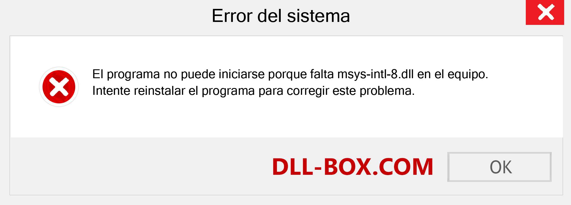 ¿Falta el archivo msys-intl-8.dll ?. Descargar para Windows 7, 8, 10 - Corregir msys-intl-8 dll Missing Error en Windows, fotos, imágenes